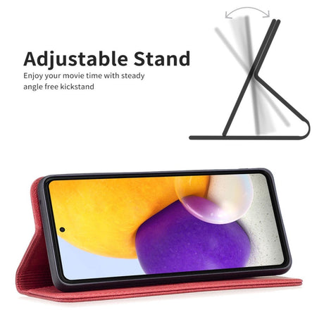 Samsung Galaxy A73 (5G) BINFEN Blødt Læder Cover m. Pung - Integreret Magnet - Rød
