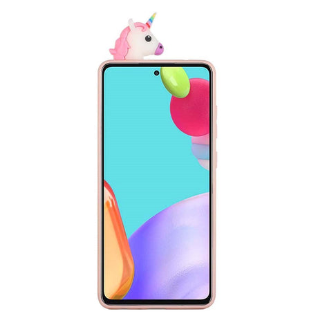 Samsung Galaxy A73 (5G) Fleksibel Plastik Cover m. Enhjørning Figur - Lyserød