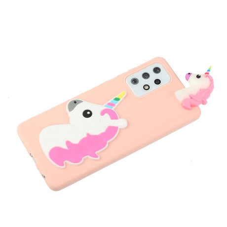 Samsung Galaxy A73 (5G) Fleksibel Plastik Cover m. Enhjørning Figur - Lyserød