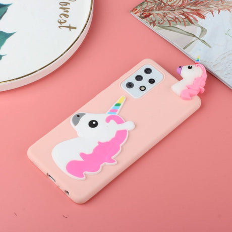 Samsung Galaxy A73 (5G) Fleksibel Plastik Cover m. Enhjørning Figur - Lyserød