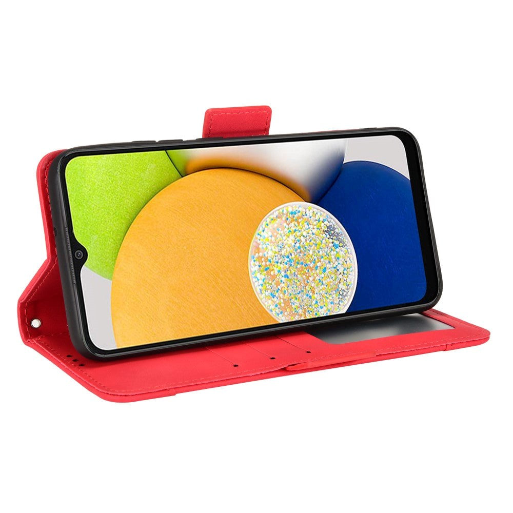 Samsung Galaxy A03 Blødt Læder Cover m. Pung - Rød