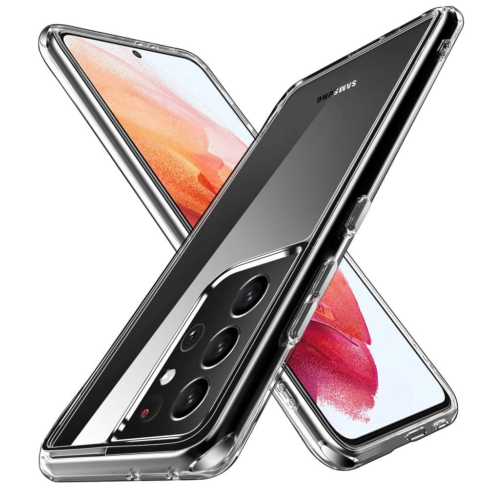 Samsung Galaxy S21 Ultra Crystal Clear Hybrid Plastik Cover - Gennemsigtig