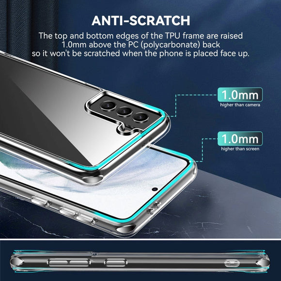 Samsung Galaxy S21 Crystal Clear Hybrid Plastik Cover - Gennemsigtig