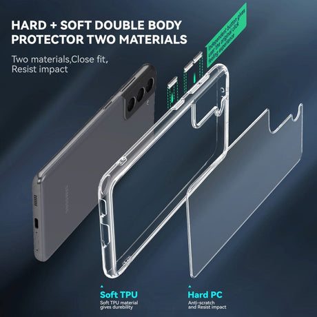 Samsung Galaxy S21 Crystal Clear Hybrid Plastik Cover - Gennemsigtig