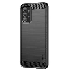 Samsung Galaxy A23 (5G) Mofi Brushed Carbon Fiber Fleksibelt Plastik Cover - Sort