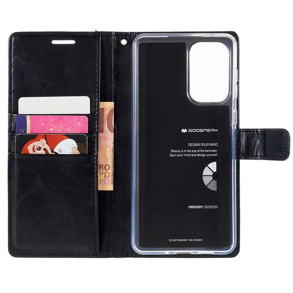 Samsung Galaxy A73 (5G) GOOSPERY Blue Moon Læder Cover m. Pung - Sort