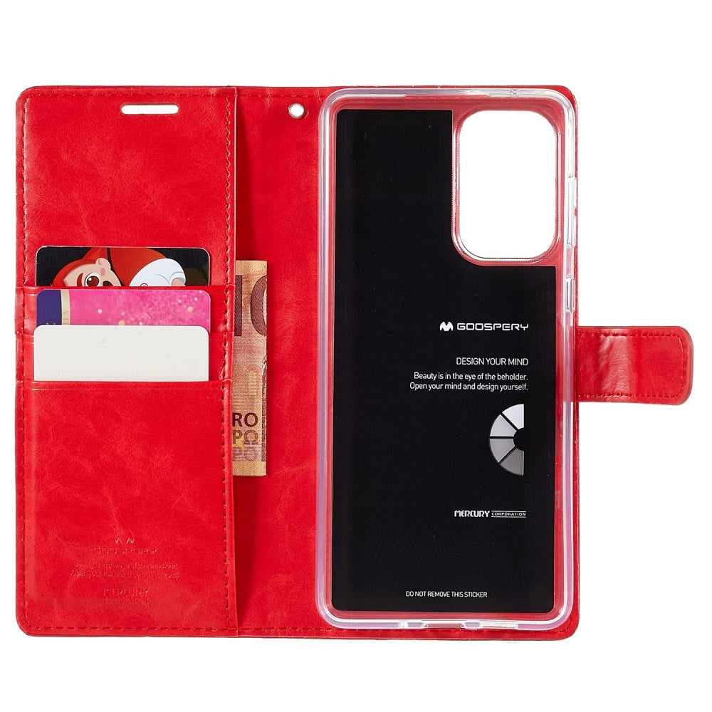 Samsung Galaxy A73 (5G) GOOSPERY Blue Moon Læder Cover m. Pung - Rød