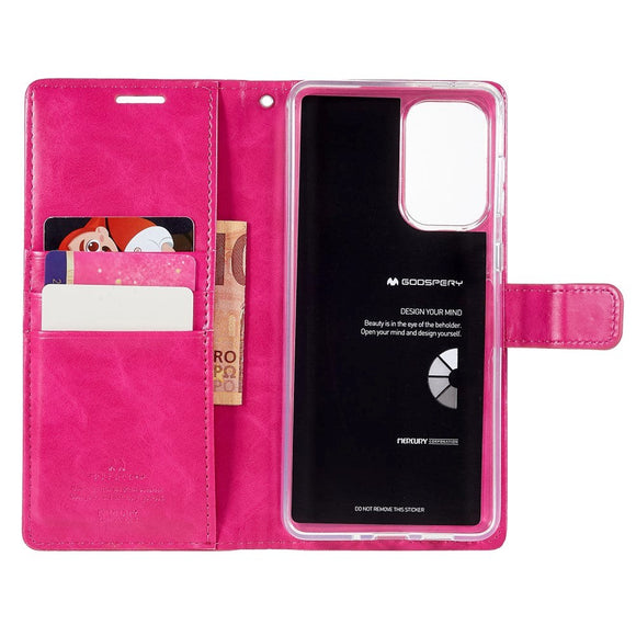 Samsung Galaxy A73 (5G) GOOSPERY Blue Moon Læder Cover m. Pung - Lyserød