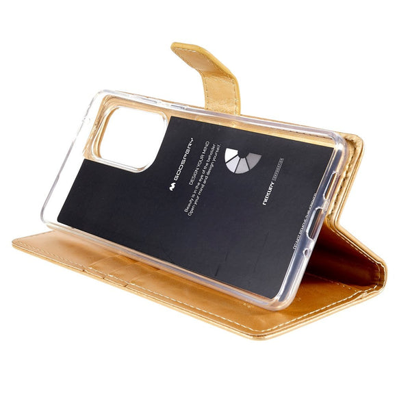 Samsung Galaxy A73 (5G) GOOSPERY Blue Moon Læder Cover m. Pung - Guld