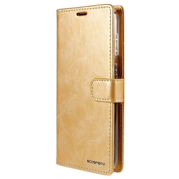 Samsung Galaxy A73 (5G) GOOSPERY Blue Moon Læder Cover m. Pung - Guld