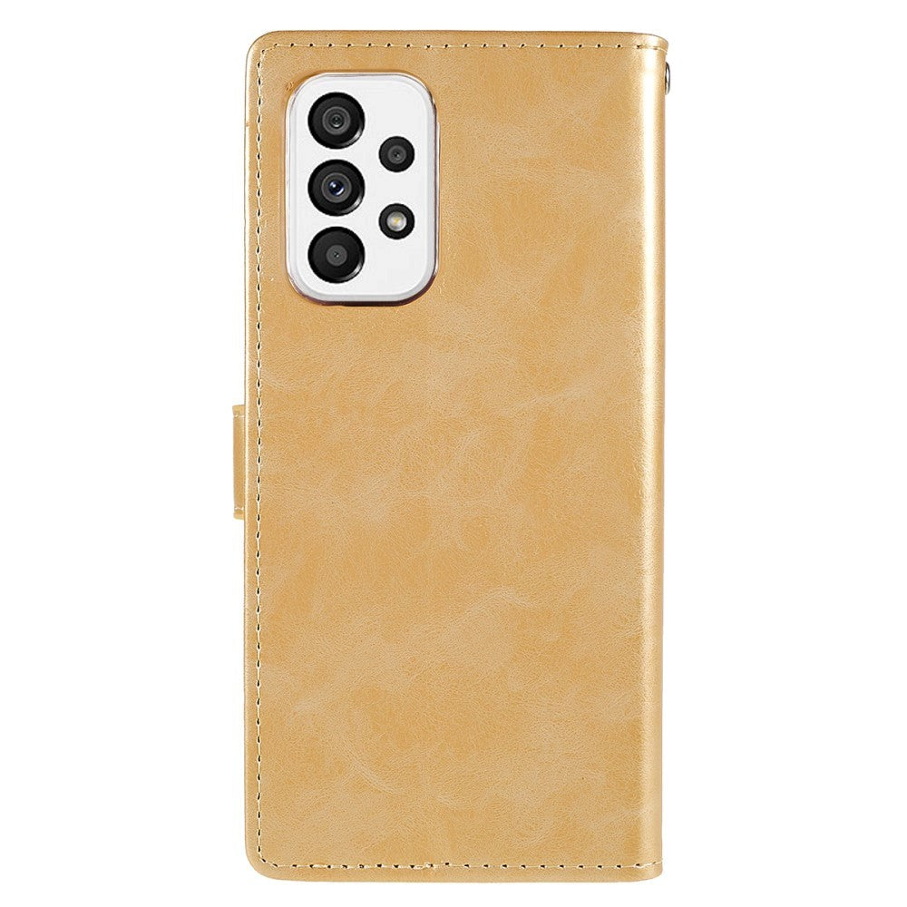 Samsung Galaxy A73 (5G) GOOSPERY Blue Moon Læder Cover m. Pung - Guld