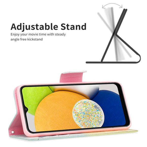 Samsung Galaxy A03 Læder Cover m. Pung - Fjer & Fugle