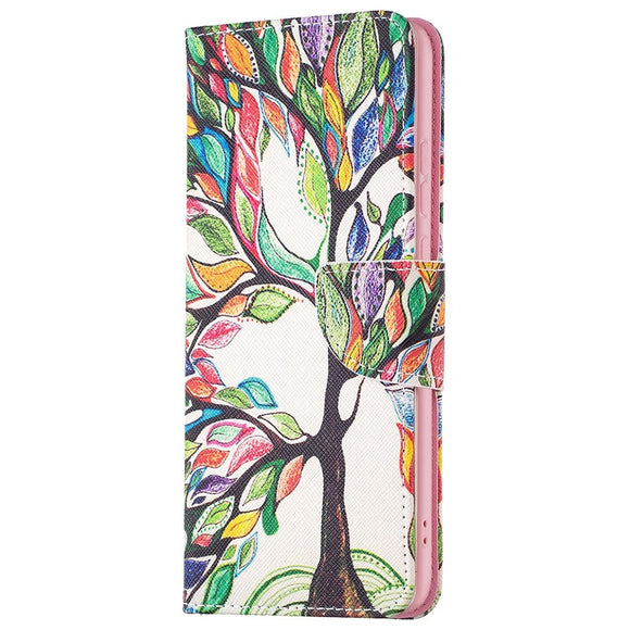 Samsung Galaxy A03 Læder Cover m. Pung - Farverigt Træ