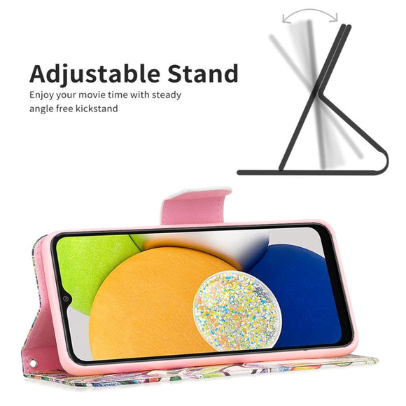 Samsung Galaxy A03 Læder Cover m. Pung - Farverigt Træ