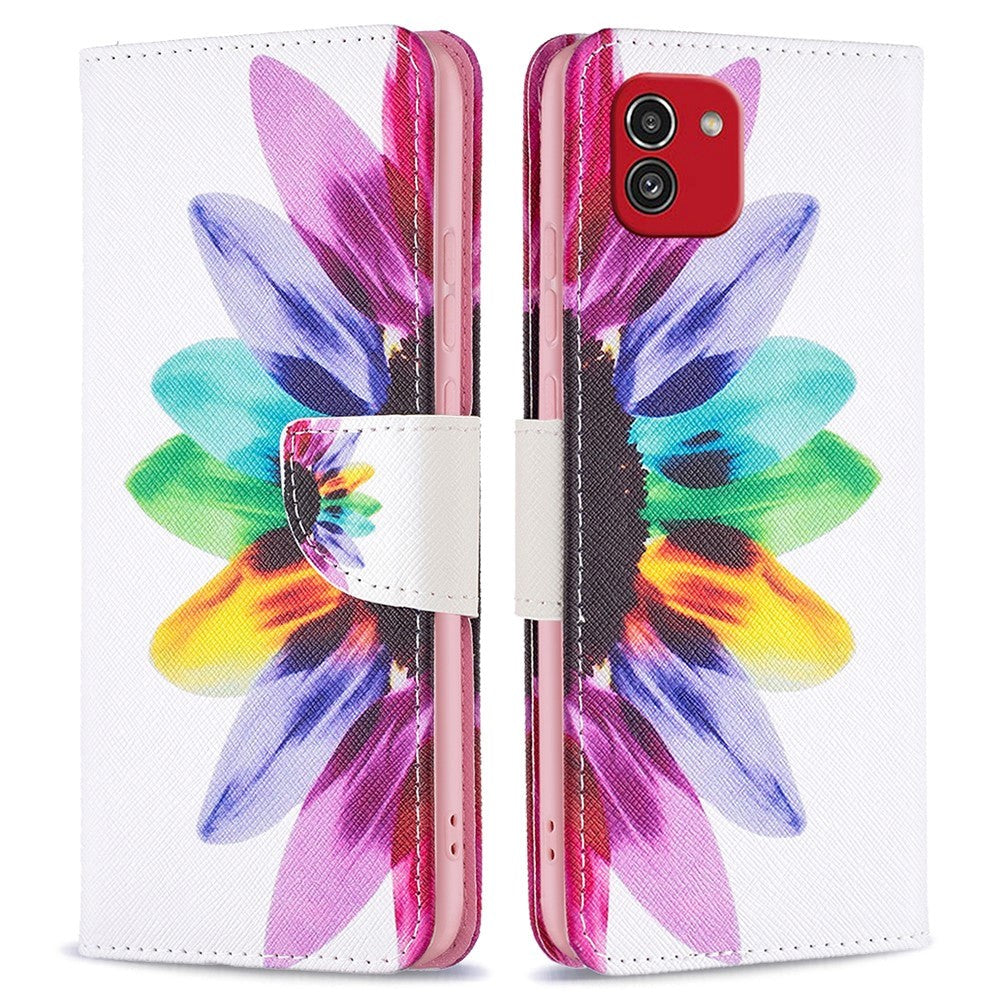 Samsung Galaxy A03 Læder Cover m. Pung - Solsikke