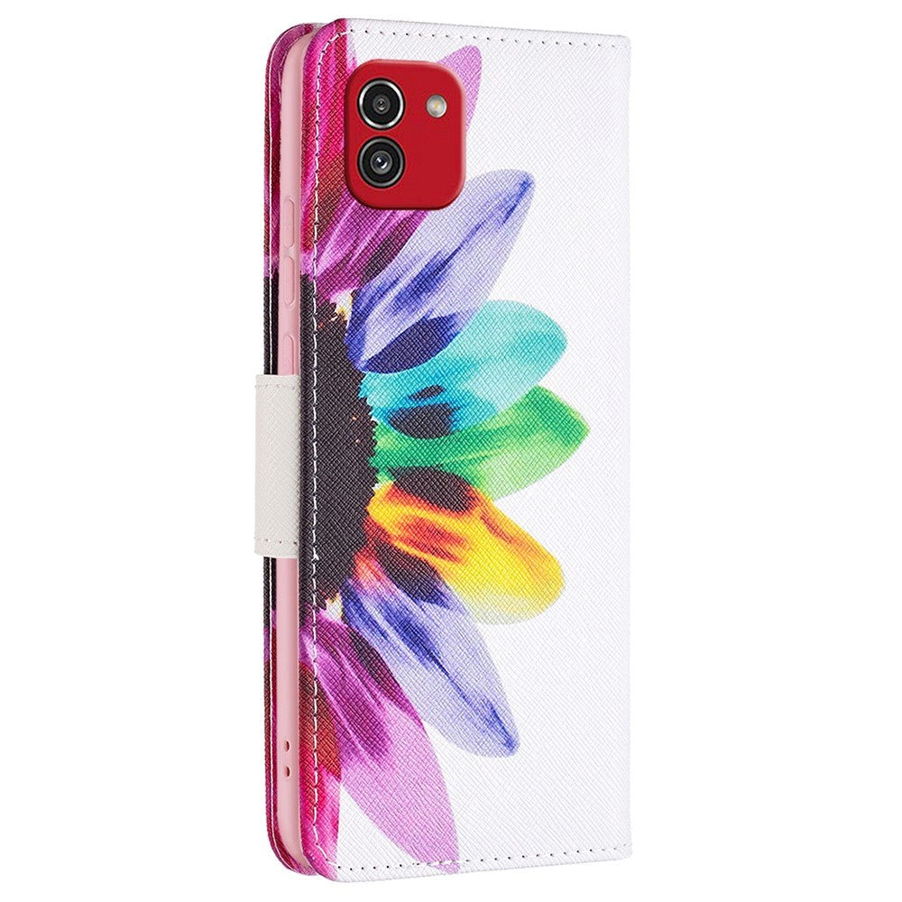Samsung Galaxy A03 Læder Cover m. Pung - Solsikke