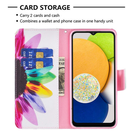 Samsung Galaxy A03 Læder Cover m. Pung - Solsikke