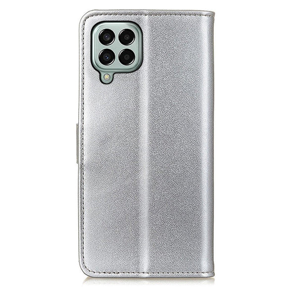 Samsung Galaxy M33 Læder Cover m. Pung & Kickstand - Sølv