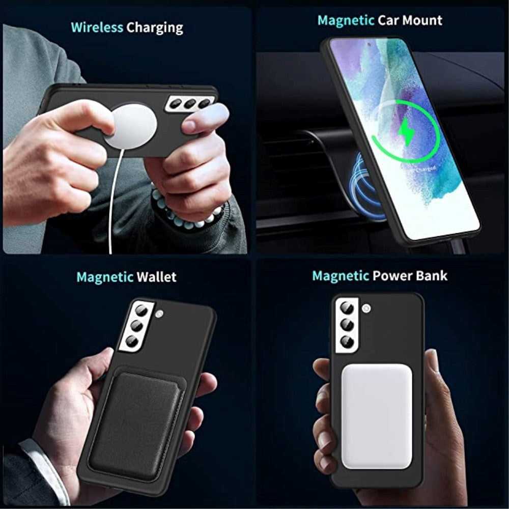 Samsung Galaxy S22+ (Plus) Cover m. Indbygget Magnetring - MagSafe Kompatibel - Sort