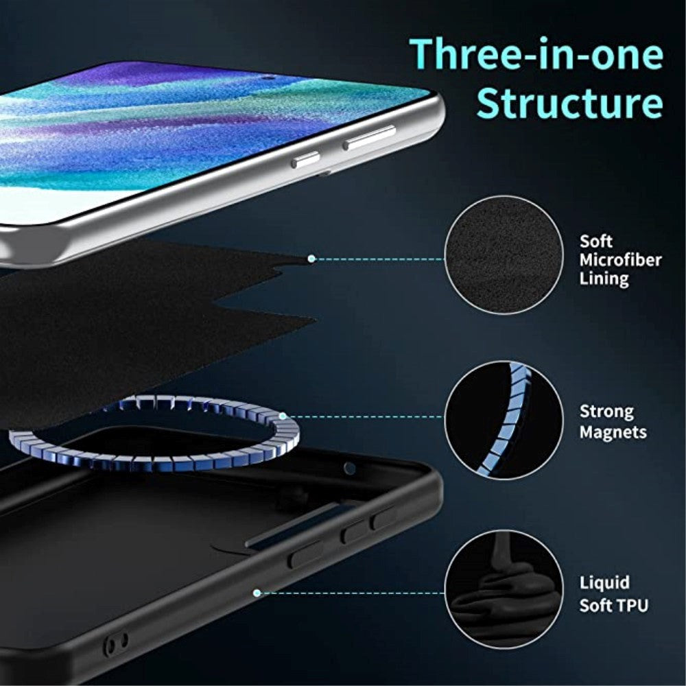Samsung Galaxy S22+ (Plus) Cover m. Indbygget Magnetring - MagSafe Kompatibel - Sort