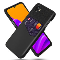 Samsung Galaxy Xcover 6 Pro Tekstil Cover m. Læder Kortlomme - Sort