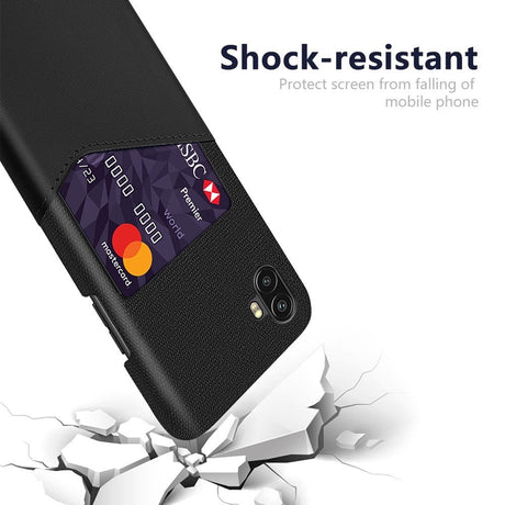 Samsung Galaxy Xcover 6 Pro Tekstil Cover m. Læder Kortlomme - Sort
