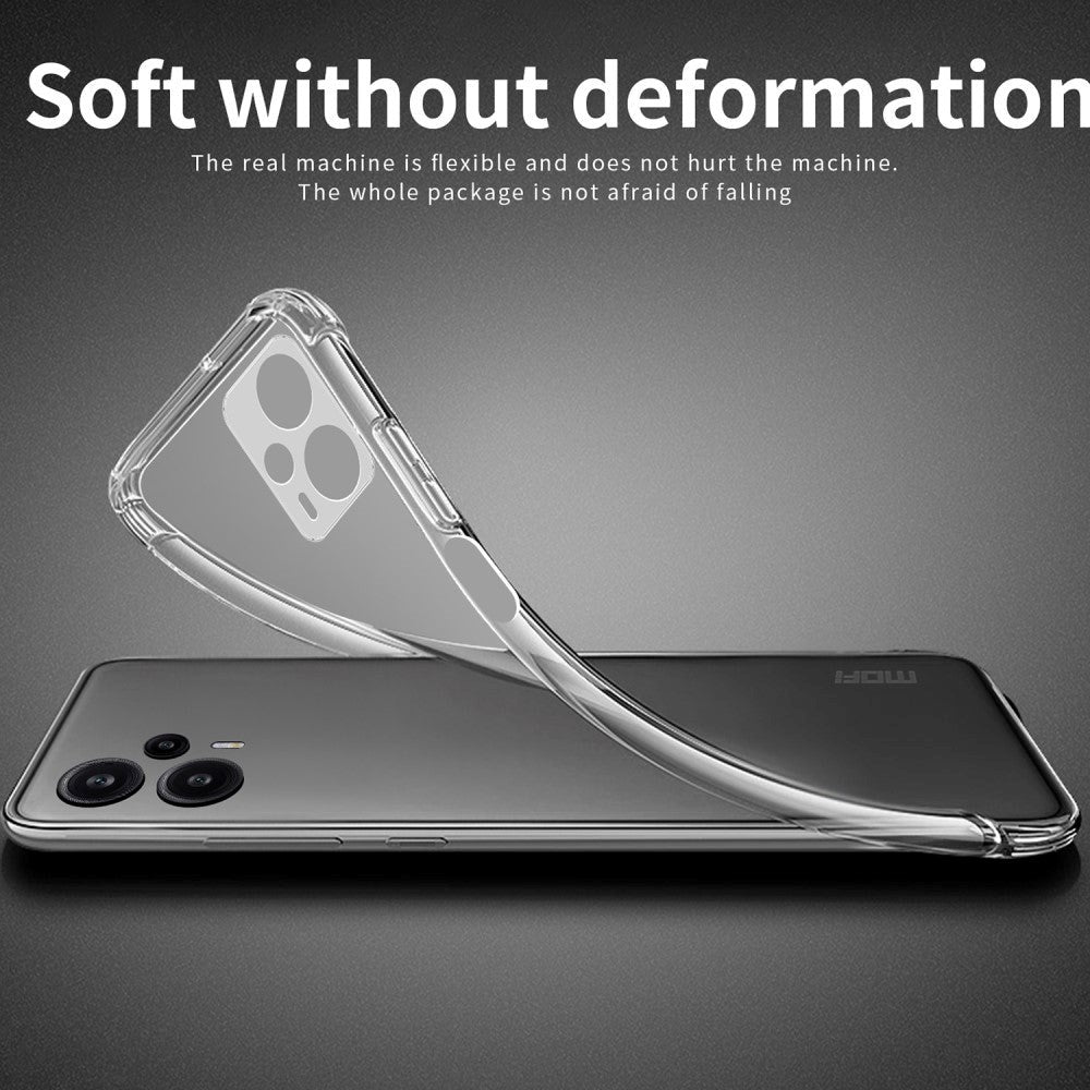 Xiaomi Poco F5 MOFI Fleksibelt Plastik Cover - Gennemsigtig