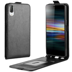 Sony Xperia L3 Læder Flip Cover m. Kortholder Sort