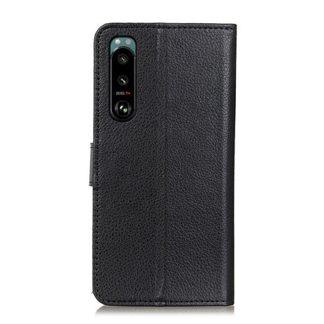 EIDERWOOD Sony Xperia 5 III Litchi Læder Cover m. Pung - Sort