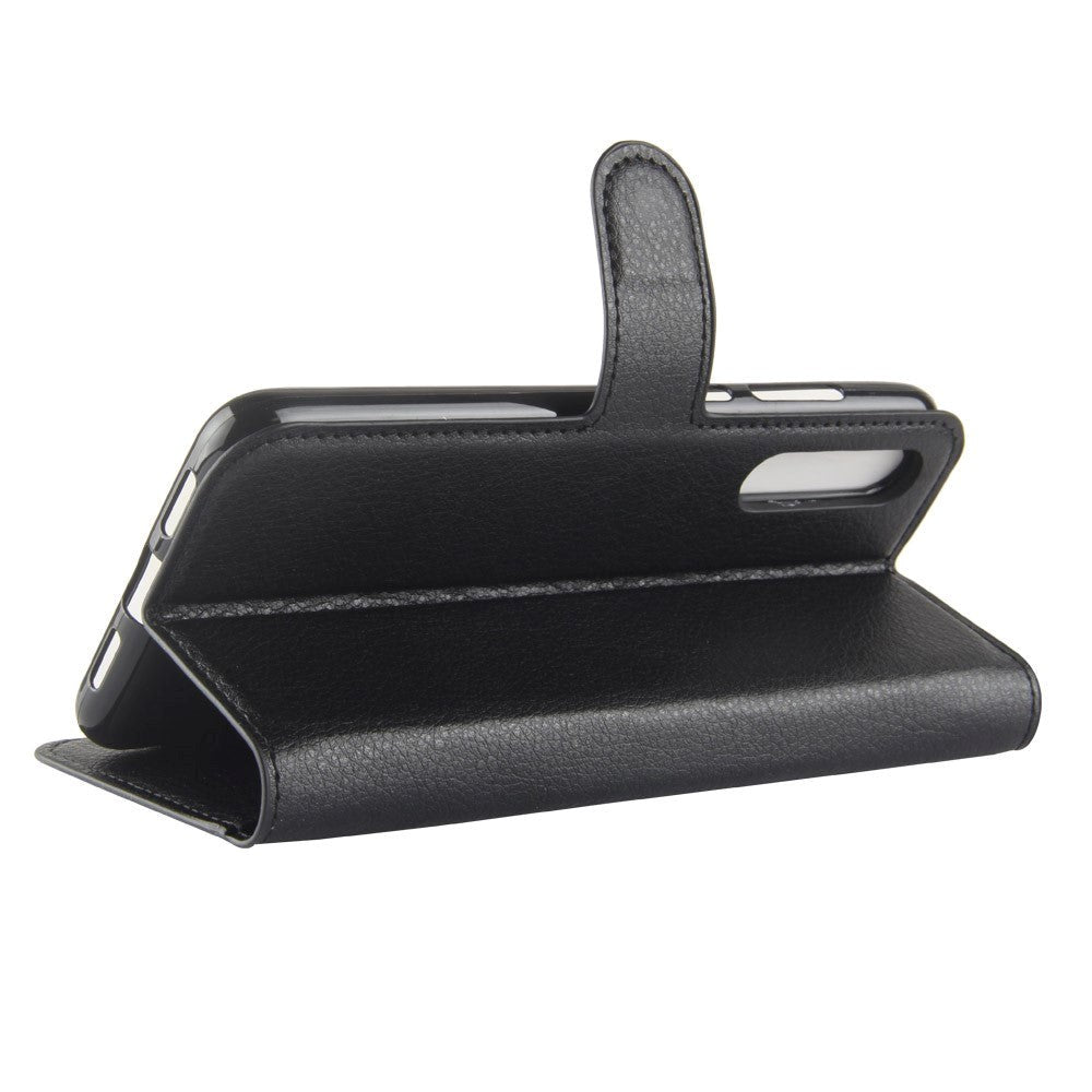 Huawei P20 Pro Læder Cover m. Pung Soft Pouch Sort