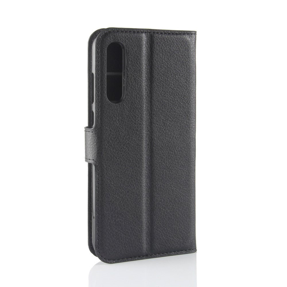 Huawei P20 Pro Læder Cover m. Pung Soft Pouch Sort