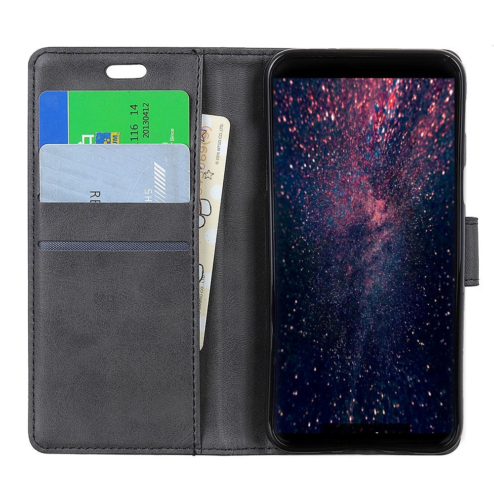 Huawei P30 Pro Mat Læder Cover m. Pung Sort