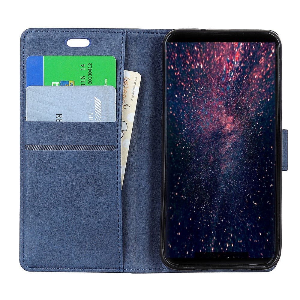Huawei P30 Pro Mat Læder Cover m. Pung Mørkeblå