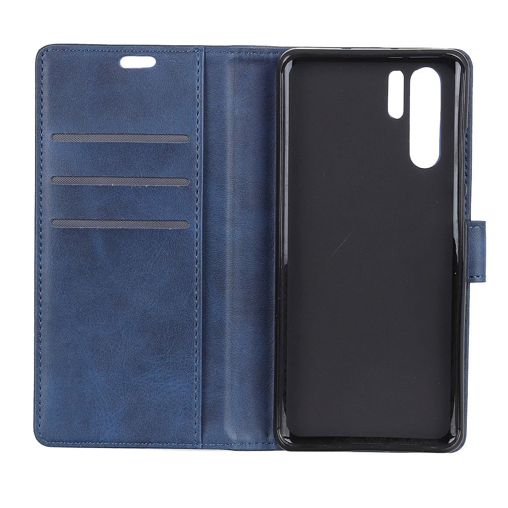 Huawei P30 Pro Mat Læder Cover m. Pung Mørkeblå