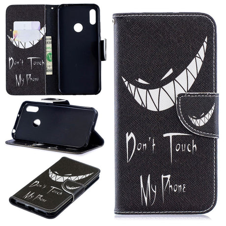 Huawei Y6 / Y6s (2019) Læder Flip Cover m. Pung - Uhyggeligt Smil