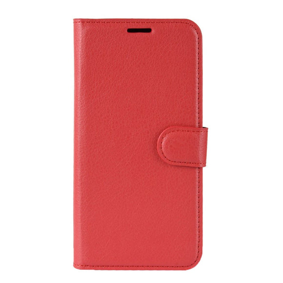 Huawei Y5 (2019) Litchi Læder Flip Cover m. Pung - Rød