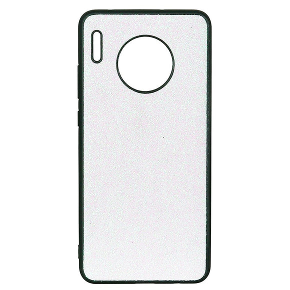 Huawei Mate 30 Pro Læderbetrukket Plastik Cover Hvid Glitter