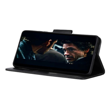 Huawei P40 Neutralt Læder Cover m. Pung Sort