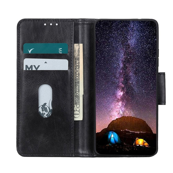 Huawei P40 Neutralt Læder Cover m. Pung Sort