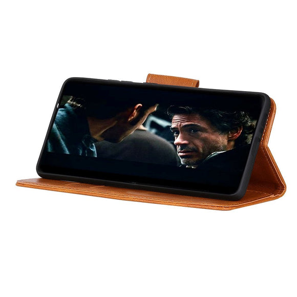 Huawei P40 Neutralt Læder Cover m. Pung Brun