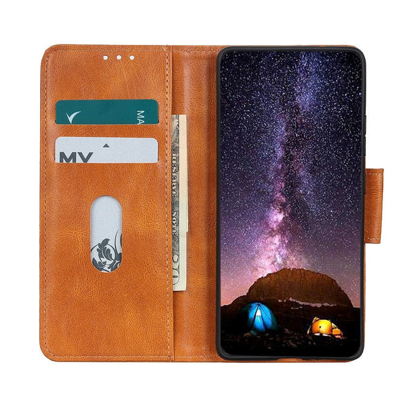 Huawei P40 Neutralt Læder Cover m. Pung Brun
