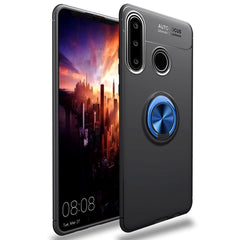 Huawei P40 Lite E Cover m. Magnetisk Kickstand Sort m. Blå Ring