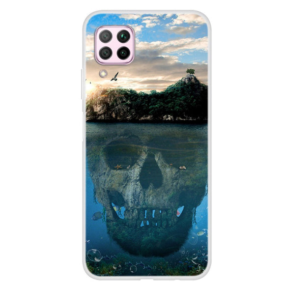 Huawei P40 Lite Plastik Cover - Skull