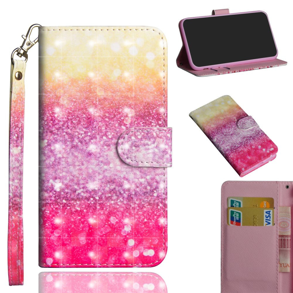 Huawei P40 Lite E Light Spot Læder Cover m. Pung & Strop - Ombre