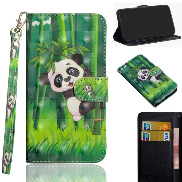 Huawei P40 Lite E Light Spot Læder Cover m. Pung & Strop - Panda