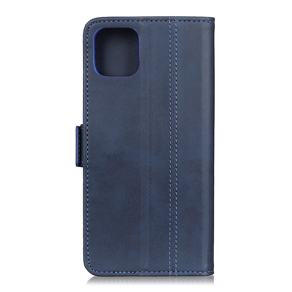 Huawei Y5p Retro Læder Cover m. Pung - Mørkeblå