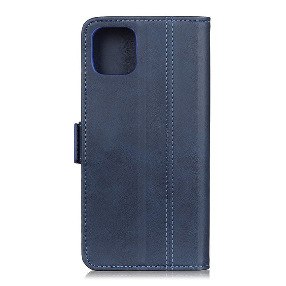 Huawei Y5p Retro Læder Cover m. Pung - Mørkeblå