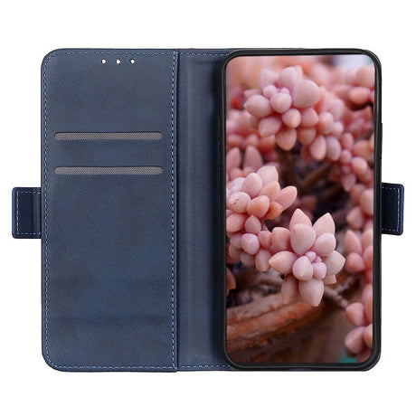 Huawei Y5p Retro Læder Cover m. Pung - Mørkeblå