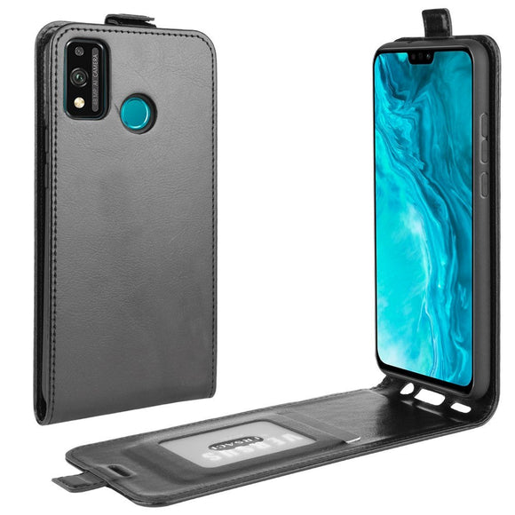 Huawei Honor 9X Lite Læder Flip Cover m. Pung Sort
