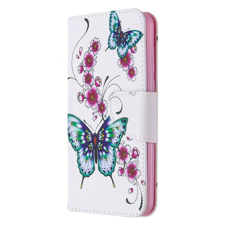 Huawei Y5p Riflet Læder Cover m. Pung - Sommerfugl